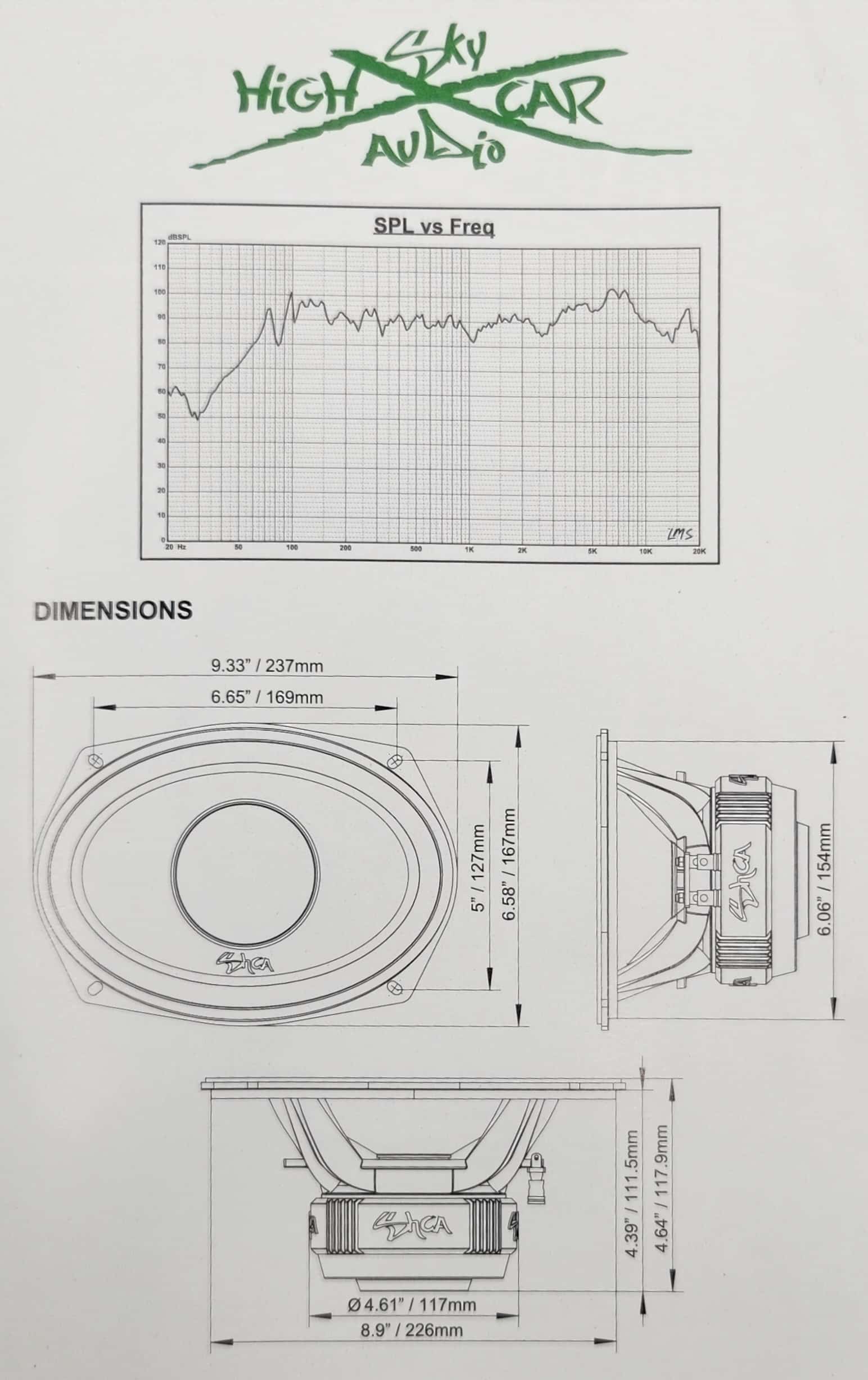 SHCA Pro Audio HD69.4E 6x9" Hybrid Midrange Coaxial Speaker 500 Watts 4 ohm () - Image 5