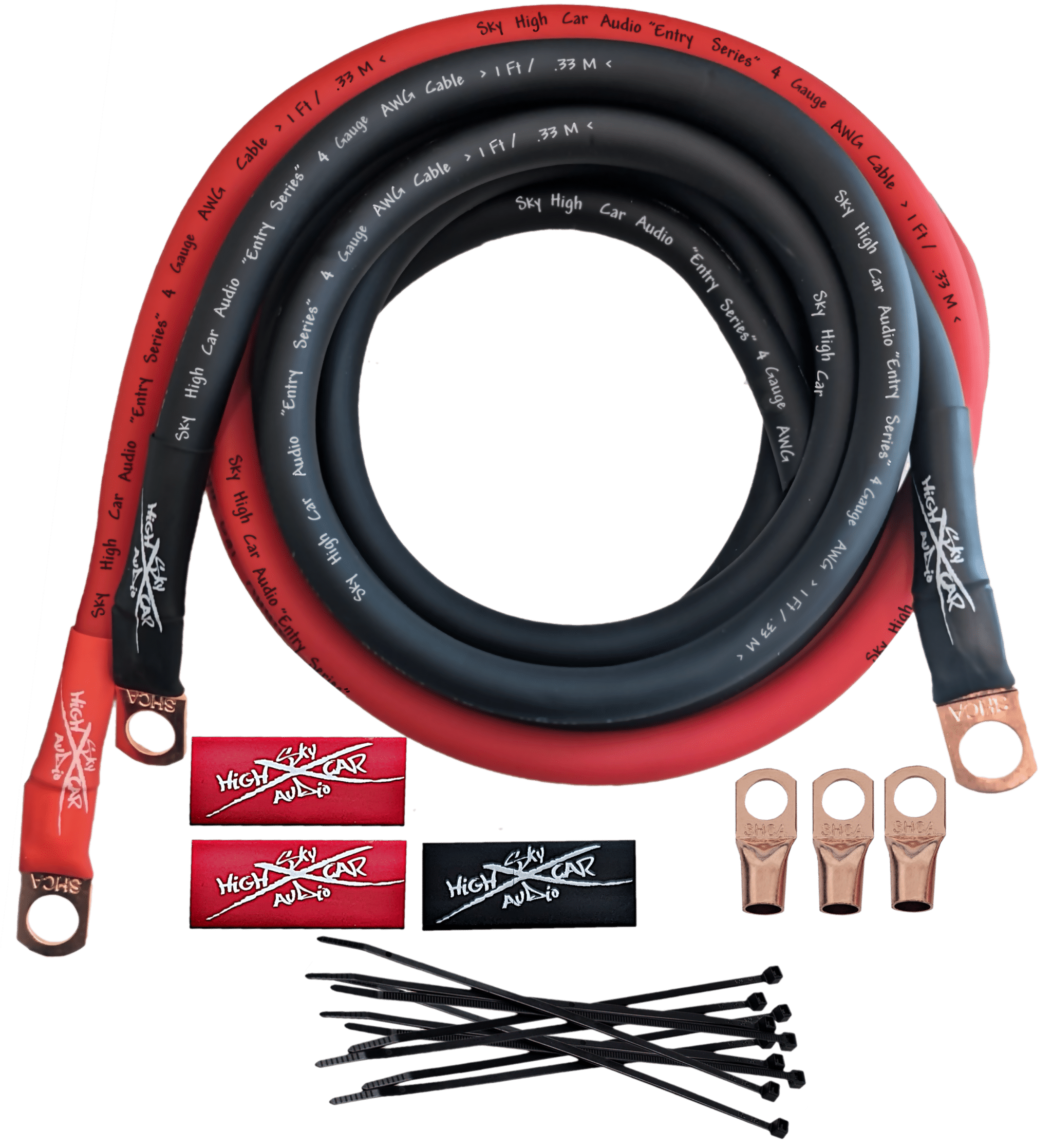 Sky High Car Audio E-Series 4 Gauge CCA Big 3 Upgrade Kit - Image 2