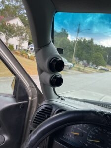 A-Pillar Custom Speaker Pods for the 1995-1999 Cadillac Escalade Chevrolet Silverado Suburban Tahoe GMC Sierra Yukon to hold Dual 2.0 in  speakers for car audio installation upgrade