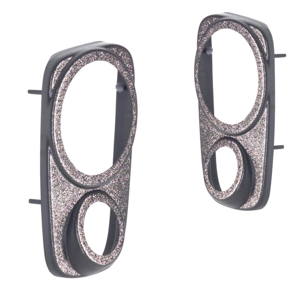 Rear Door Custom Speaker Pods for the 2000-2006 Cadillac Escalade Chevrolet Avalanche Silverado Tahoe Suburban GMC Sierra Yukon to hold 6.5 in and 3.5 in speakers for car audio installation upgrade
