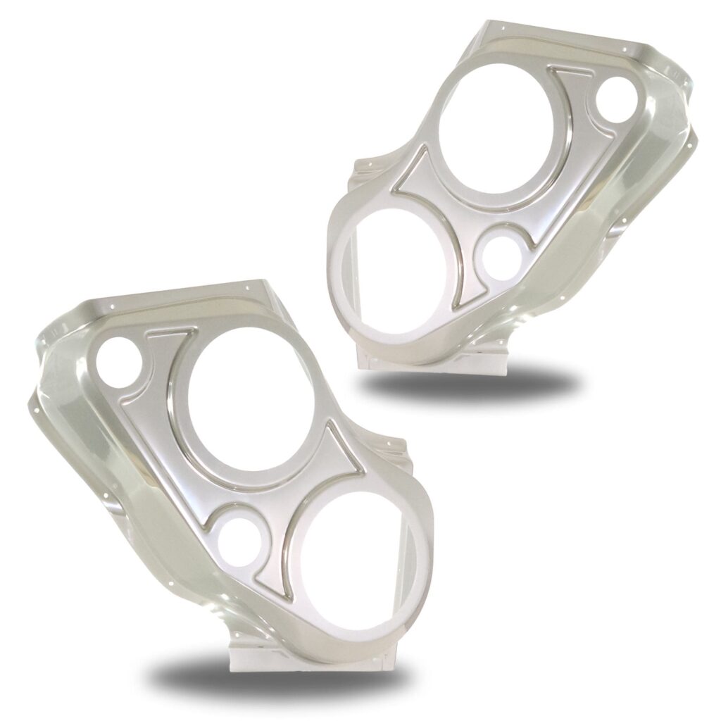 Front Door Custom Speaker Pods for the 2000-2006 Cadillac Escalade Chevrolet Avalanche Silverado Tahoe Suburban GMC Sierra Yukon to hold Dual 6.5 in and Dual 2.0 in speakers for car audio installation upgrade