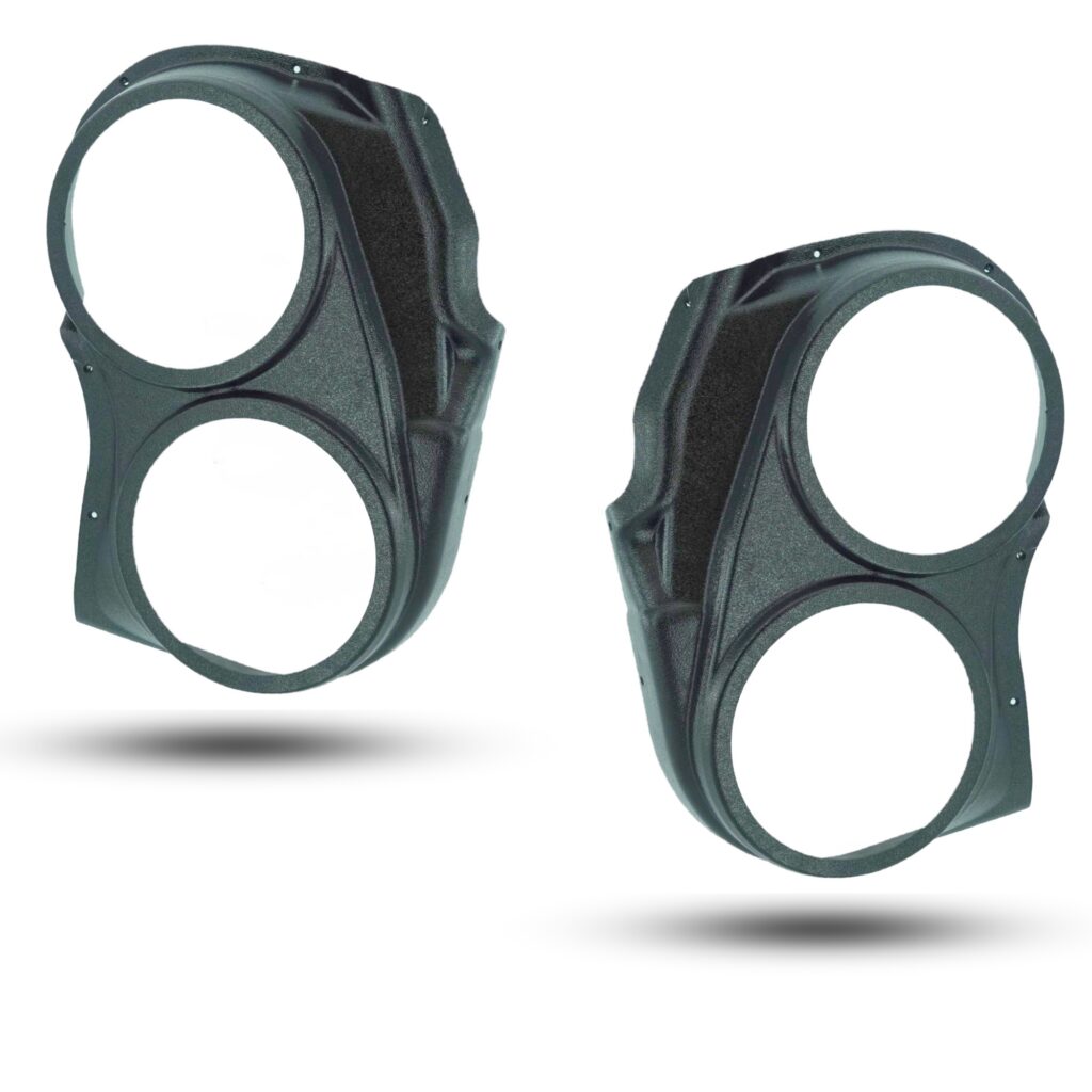 Front Door Custom Speaker Pods for the 2004-2007 Infiniti QX56 Nissan Armada Titan to hold Dual 8.0 in speakers for car audio installation upgrade