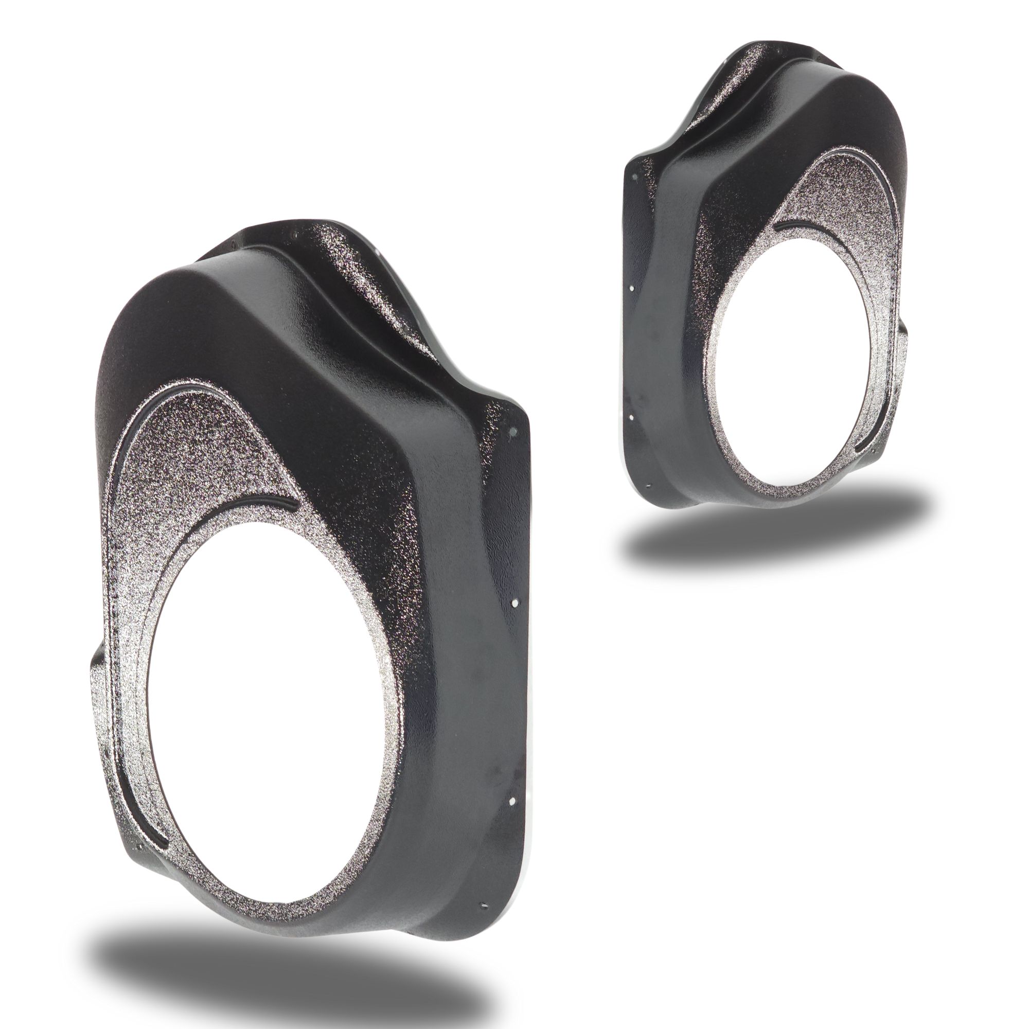 Custom Speaker Pods Single 10" Speaker Pods for 2007-2009 Chevrolet Silverado, GMC Sierra bare pod pair Speaker Upgrade for the Front Door of your 2007-2009 Chevrolet Silverado, GMC Sierra. Easy installation of a Single 10" Midrange for the most powerful car stereo possible.