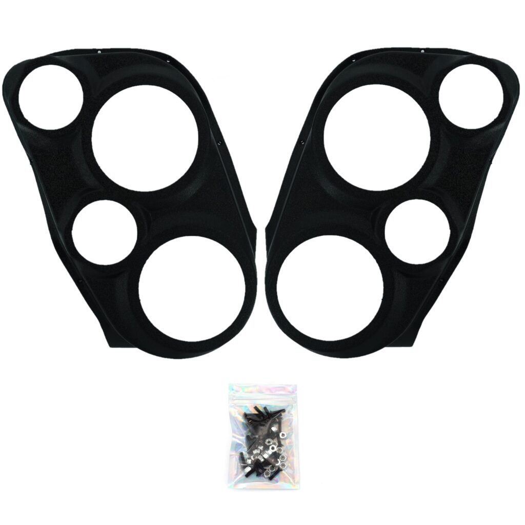 Front Door Custom Speaker Pods for the 2007-2009 Cadillac Escalade Chevrolet Avalanche Tahoe Silverado Suburban GMC Yukon Sierra to hold Dual 6.5 in and Dual 4.0 in speakers for car audio installation upgrade