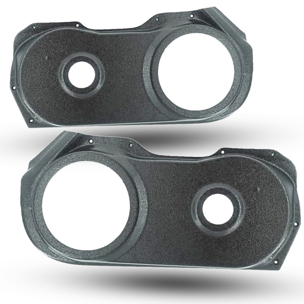 Front Door Custom Speaker Pods for the 2010-2015 Chevrolet Camaro to hold 6.5 in and 2.0 in speakers for car audio installation upgrade