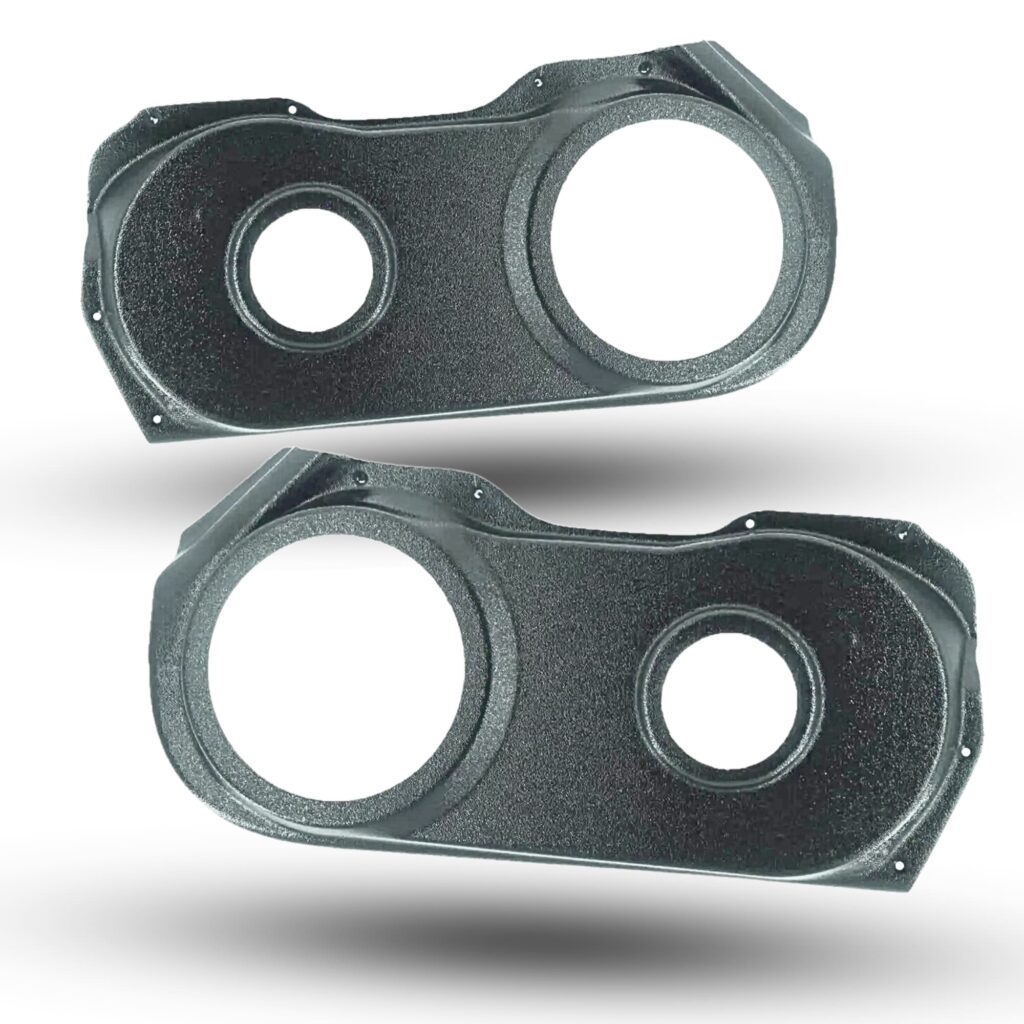 Front Door Custom Speaker Pods for the 2010-2015 Chevrolet Camaro to hold 6.5 in and 3.5 in speakers for car audio installation upgrade