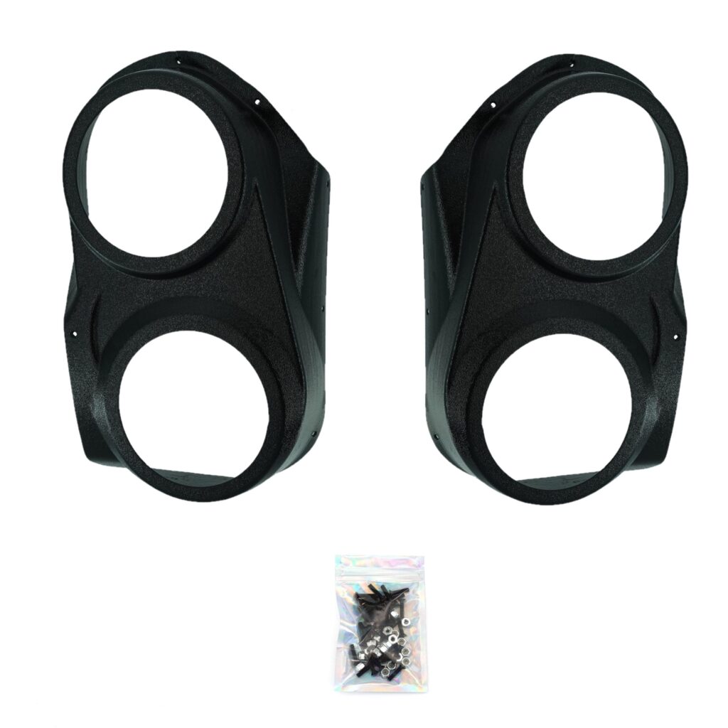 Front Door Custom Speaker Pods for the 2010-2013 Chevrolet Silverado GMC Sierra to hold Dual 6.5 in speakers for car audio installation upgrade