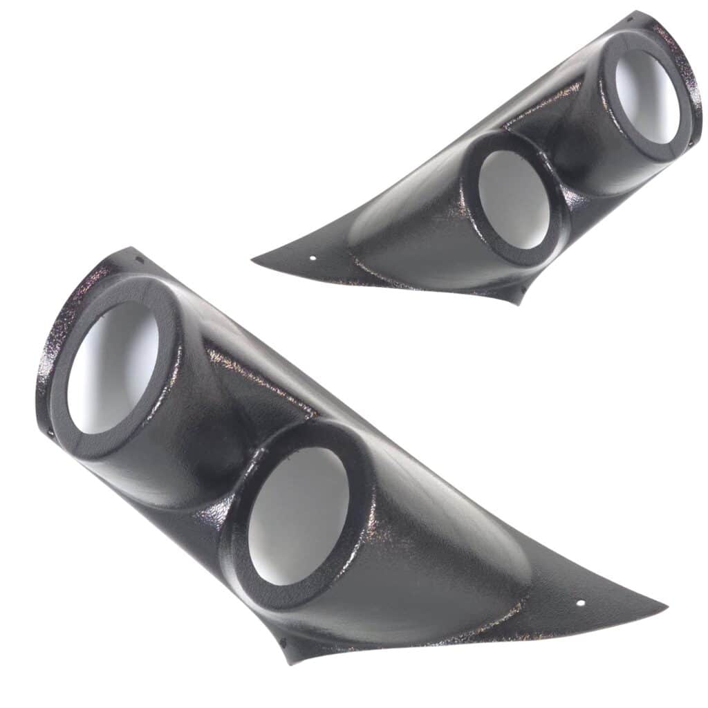 A-Pillar Custom Speaker Pods for the 2016-2025 Chevrolet Malibu to hold Dual 3.5 in speakers for car audio installation upgrade