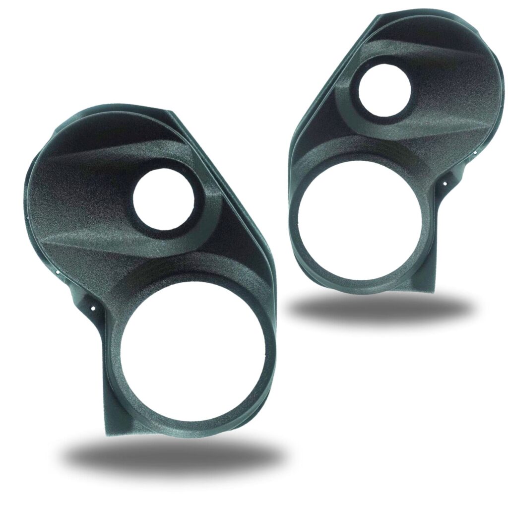 Front Door Custom Speaker Pods for the 2019-2023 Chevrolet Silverado GMC Sierra to hold 8.0 in and 3.5 in speakers for car audio installation upgrade