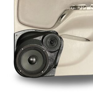 Single 6.5" + Single 3.5" custom Speaker Pods compatible with the Rear Door of a 2001-2004 Toyota Tacoma Crew Cab