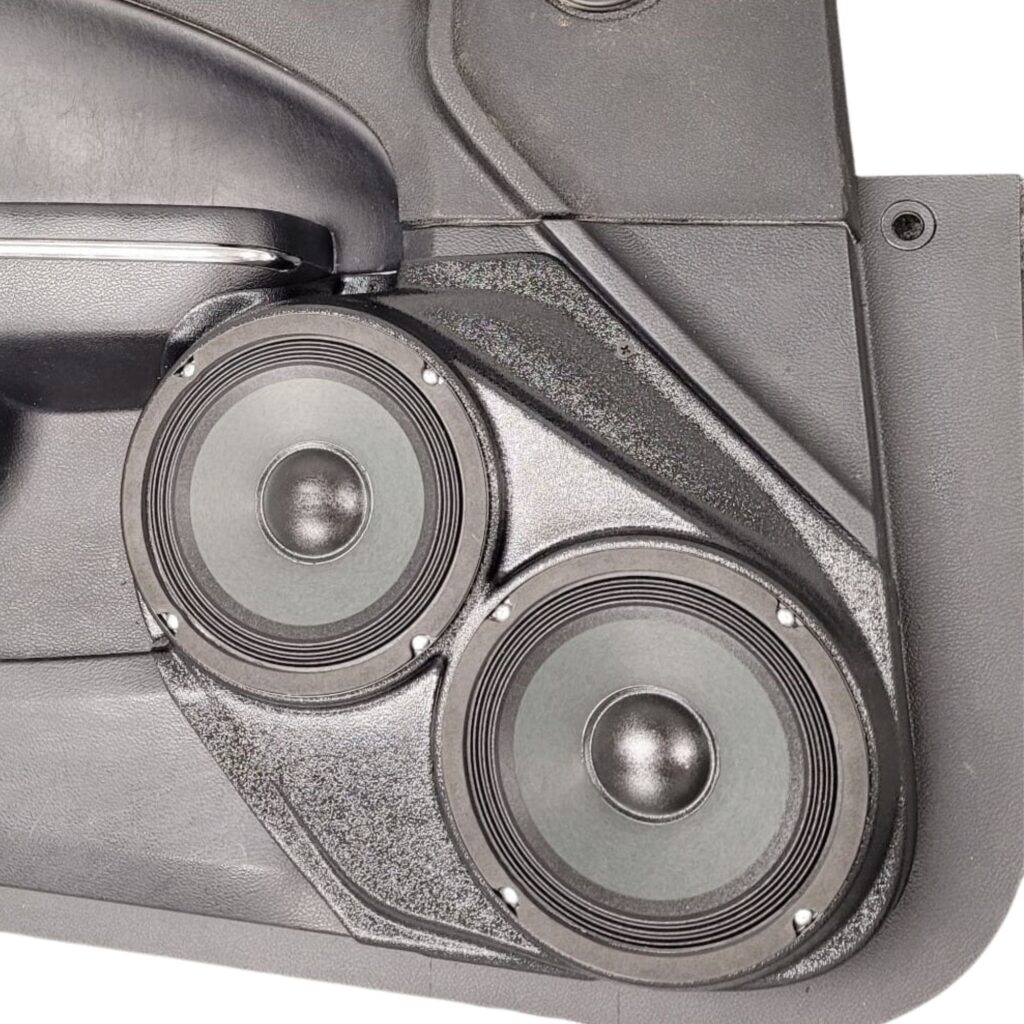 Front Door Custom Speaker Pods for the 2011-2023 Chrysler 300C Dodge Charger to hold Dual 6.5 in speakers for car audio installation upgrade