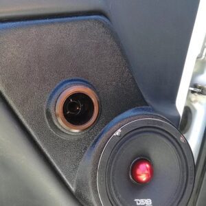 Flangeless custom speaker pods compatible for the 00-06 GM truck front doors that house a single 6.5" and single tweeter.