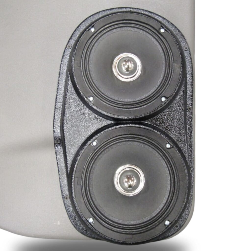 Rear Door Custom Speaker Pods for the 2002-2005 Chevrolet Trailblazer to hold Dual 6.5 in speakers for car audio installation upgrade