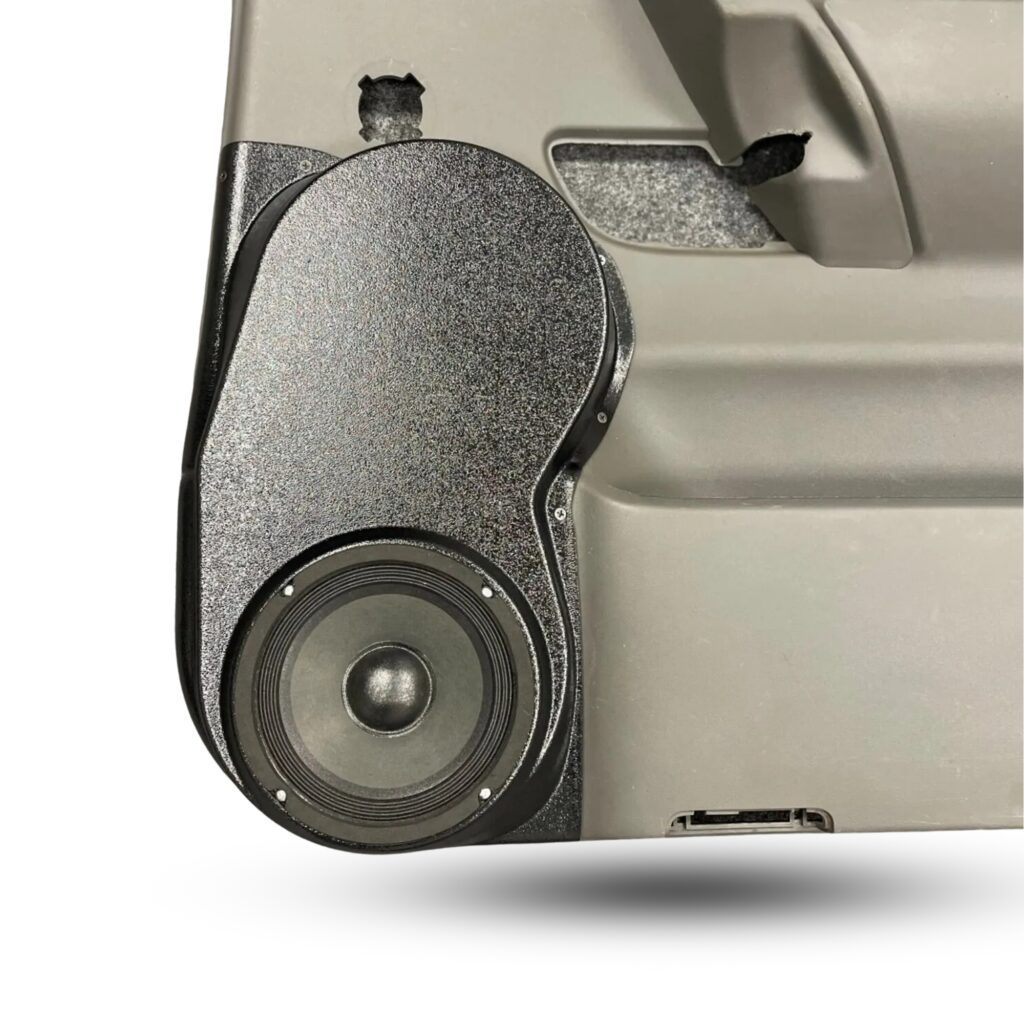 Rear Door Custom Speaker Pods for the 2004-2007 Infiniti QX56 Nissan Armada Titan to hold 6.5 in speakers for car audio installation upgrade