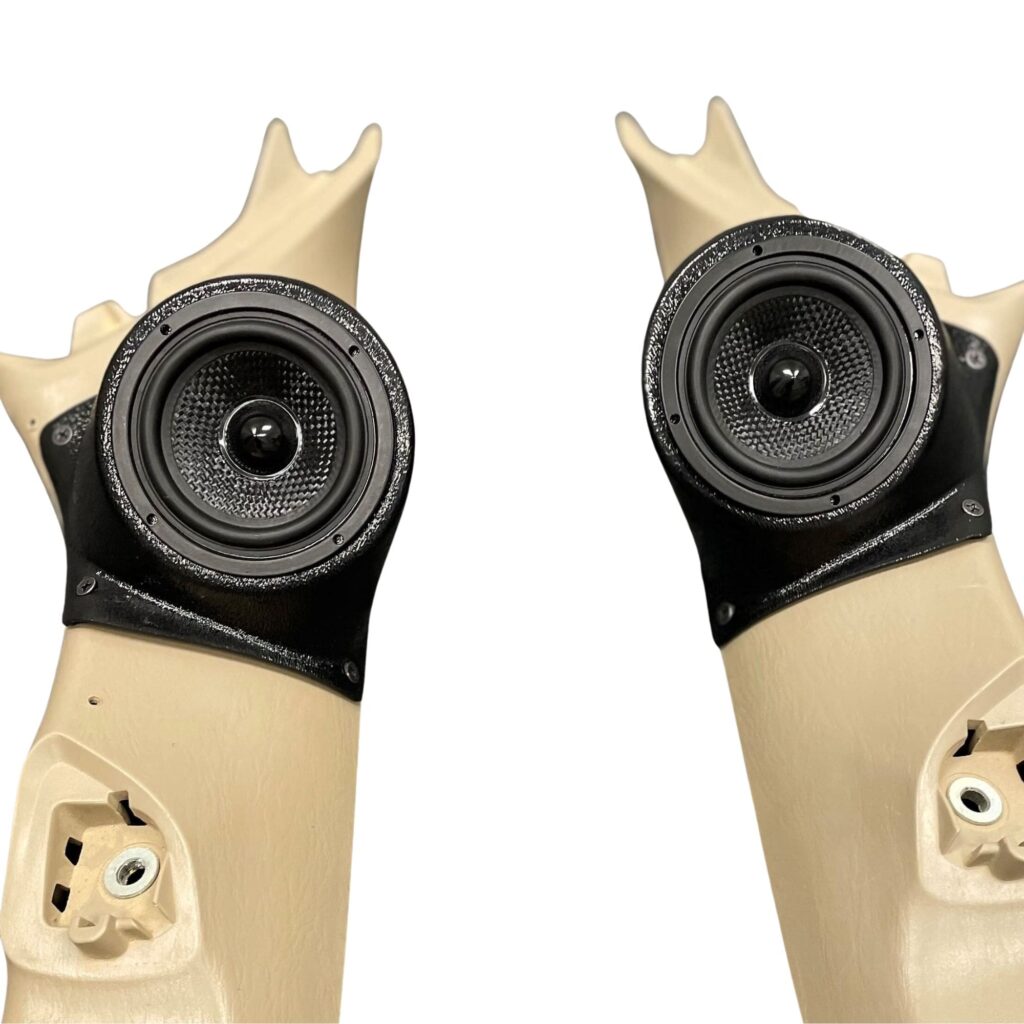 A-Pillar Custom Speaker Pods for the 2005-2008 Toyota Tacoma to hold 3.5 in speakers for car audio installation upgrade