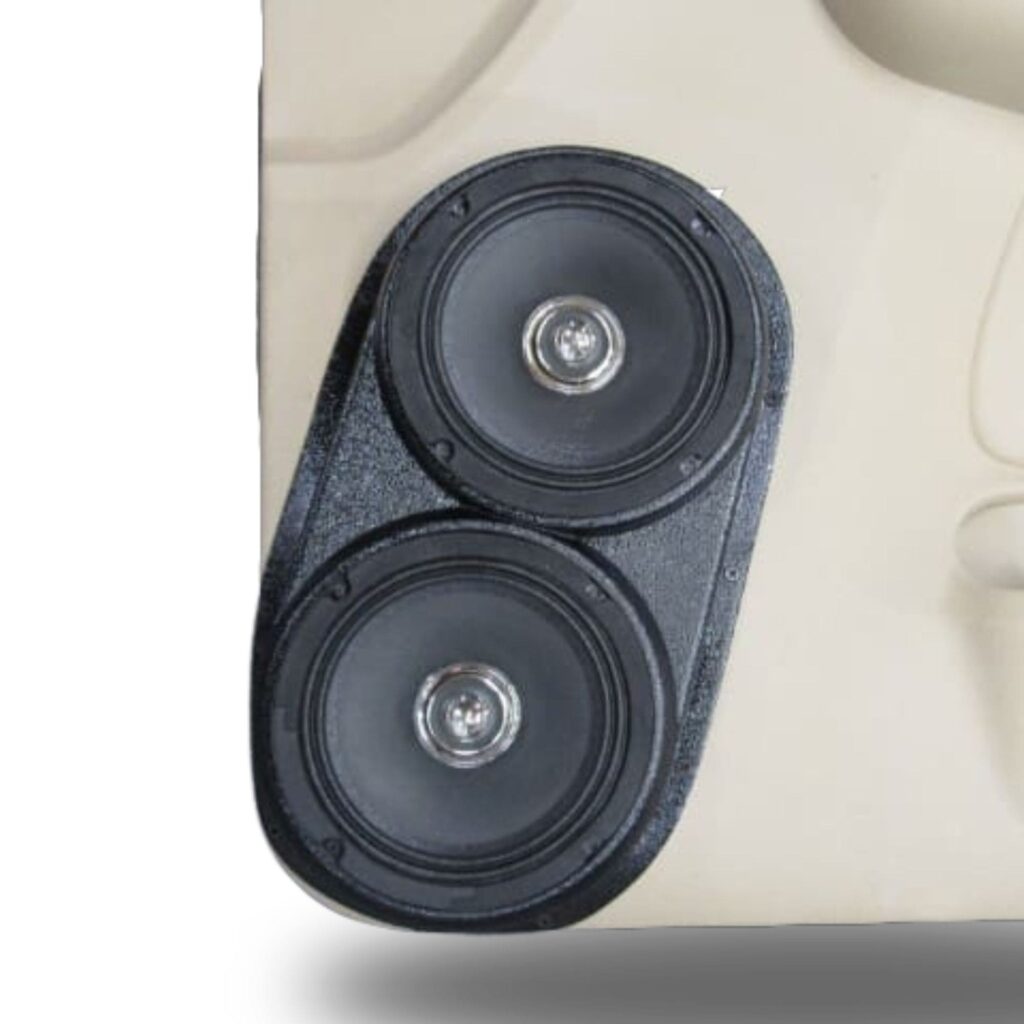 Front Door Custom Speaker Pods for the 2007-2009 Cadillac Escalade Chevrolet Avalanche Tahoe Silverado Suburban GMC Yukon Sierra to hold Dual 6.5 in speakers for car audio installation upgrade
