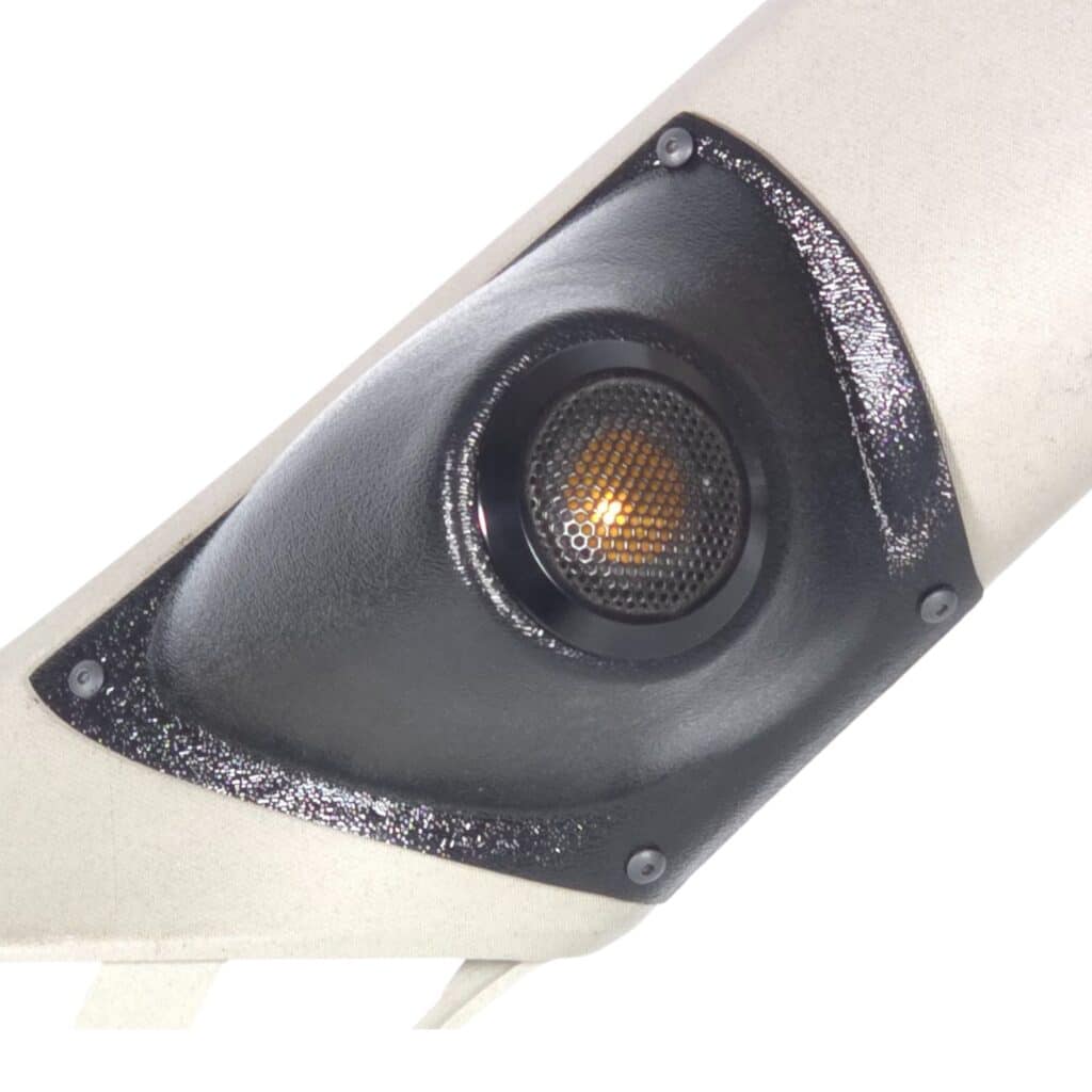 A-Pillar Custom Speaker Pods for the 2007-2009 Cadillac Escalade Chevrolet Avalanche Tahoe Silverado Suburban GMC Yukon Sierra to hold 2.0 in speakers for car audio installation upgrade