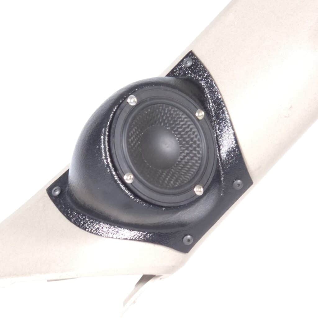 A-Pillar Custom Speaker Pods for the 2007-2009 Cadillac Escalade Chevrolet Avalanche Tahoe Silverado Suburban GMC Yukon Sierra to hold 3.5 in speakers for car audio installation upgrade