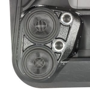 Front Door Custom Speaker Pods for the 2008-2022 Toyota Sequoia Tundra to hold Dual 6.5 in and Dual 2.0 in speakers for car audio installation upgrade