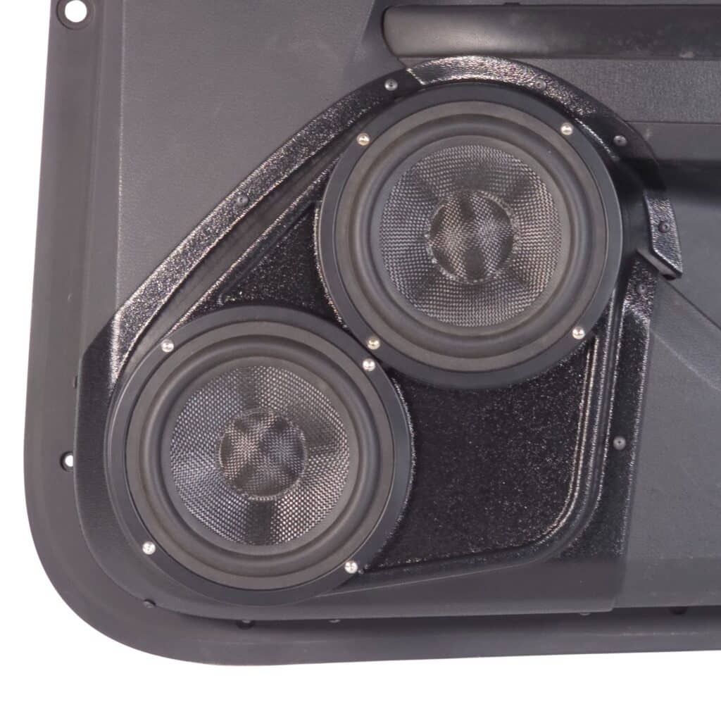 Front Door Custom Speaker Pods for the 2008-2010 Dodge Charger to hold Dual 6.5 in speakers for car audio installation upgrade