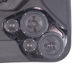 Front Door Custom Speaker Pods for the 2008-2010 Hummer H3 to hold Dual 6.5 in and Dual 3.5 in  speakers for car audio installation upgrade