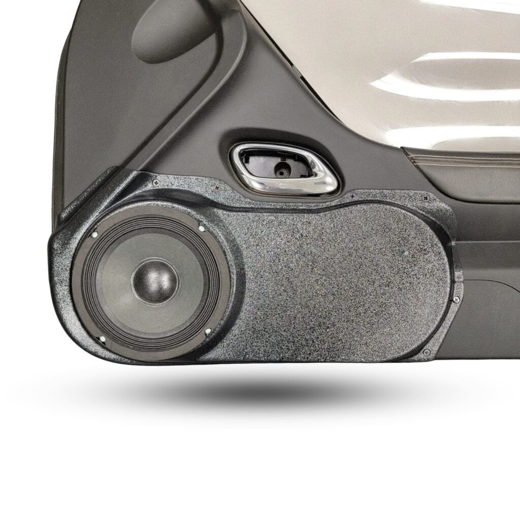 Front Door Custom Speaker Pods for the 2010-2015 Chevrolet Camaro to hold 6.5 in speakers for car audio installation upgrade