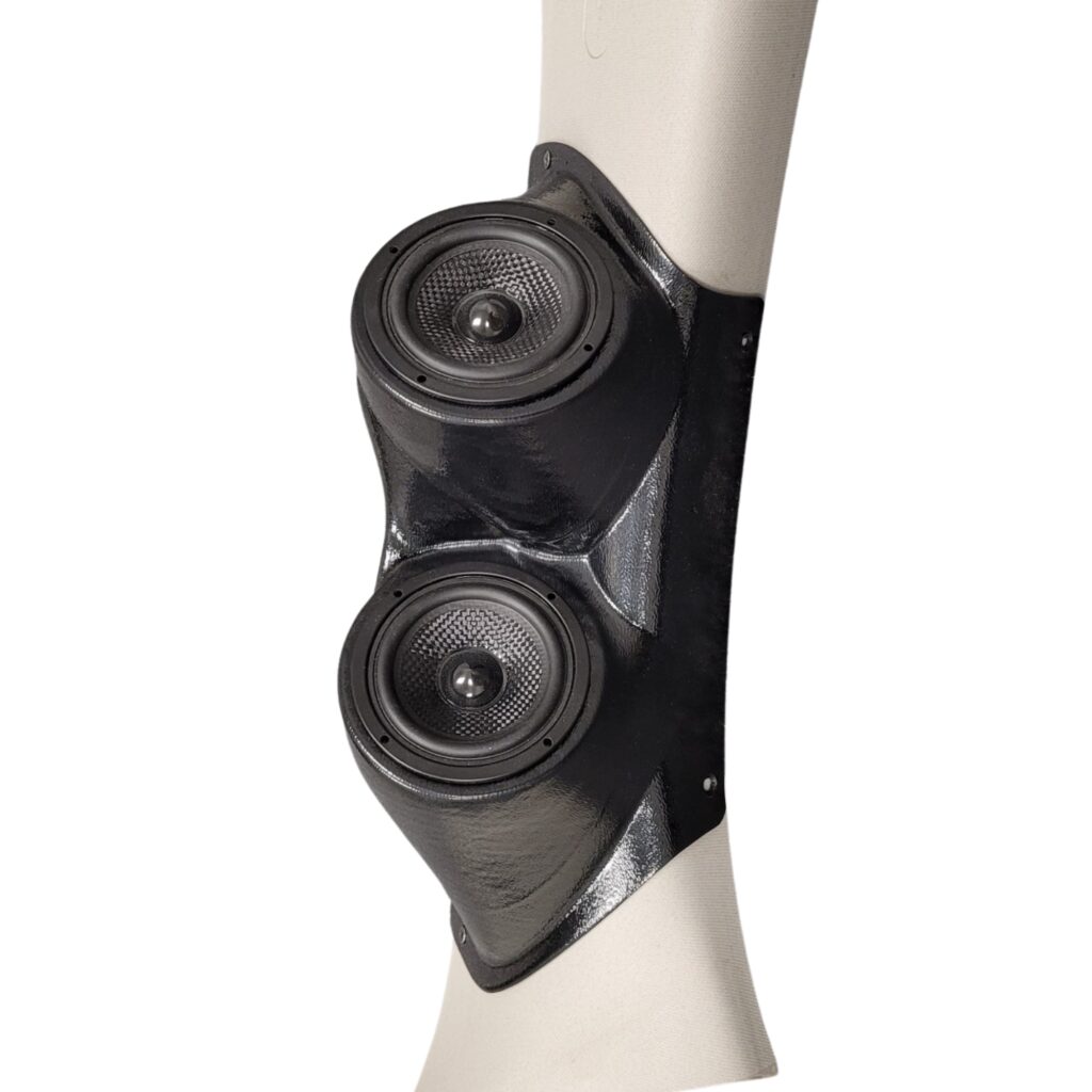 A-Pillar Custom Speaker Pods for the 2010-2017 Chevrolet Equinox GMC Terrain to hold Dual 3.5 in speakers for car audio installation upgrade