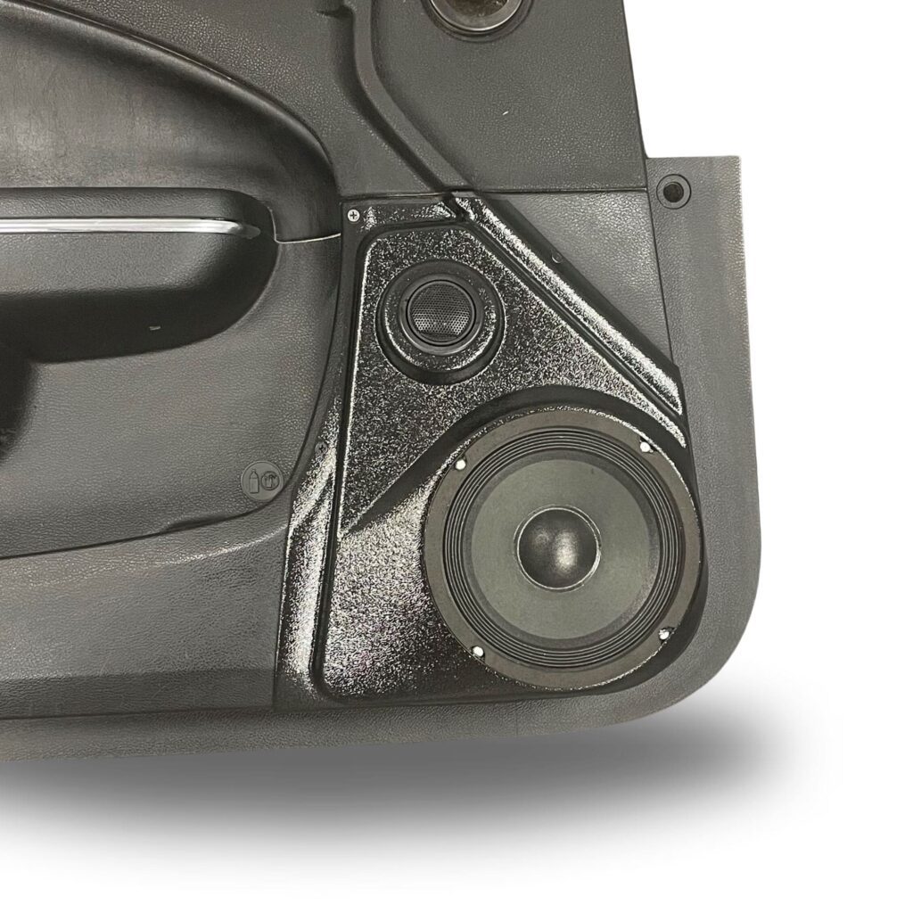 Front Door Custom Speaker Pods for the 2011-2023 Chrysler 300C Dodge Charger to hold 6.5 in and 2.0 in speakers for car audio installation upgrade