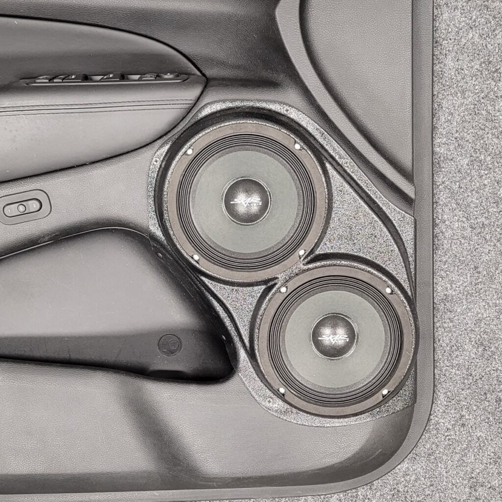 Front Door Custom Speaker Pods for the 2011-2023 Dodge Durango Jeep GrandCherokee to hold Dual 6.5 in speakers for car audio installation upgrade