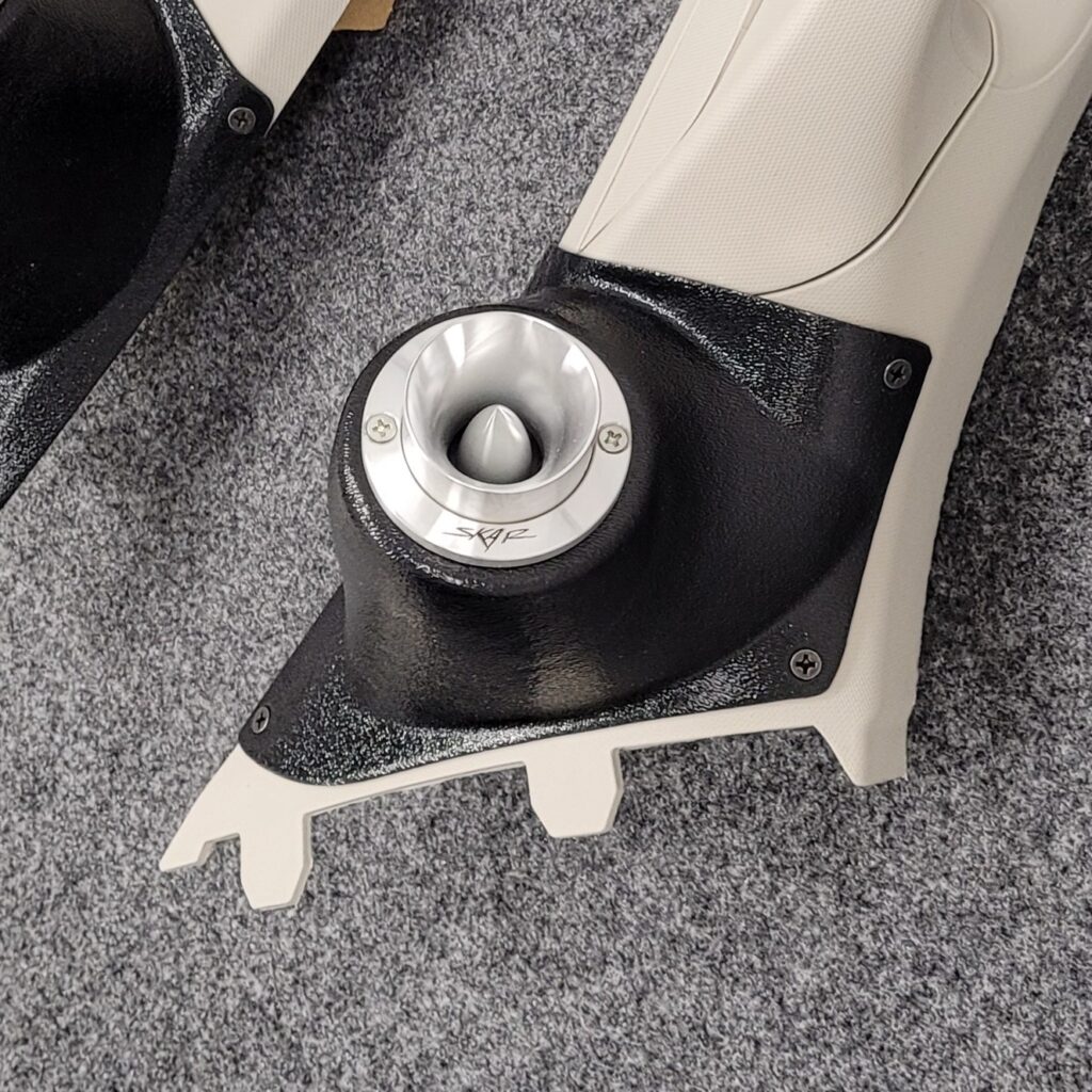 A-Pillar Custom Speaker Pods for the 2015-2022 Chevrolet Colorado GMC Canyon to hold 2.0 in speakers for car audio installation upgrade