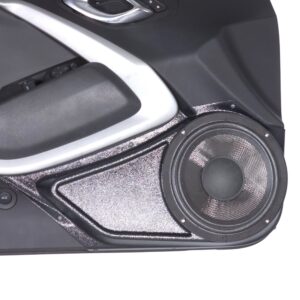 Front Door Custom Speaker Pods for the 2016-2024 Chevrolet Camaro to hold 8.0 in speakers for car audio installation upgrade