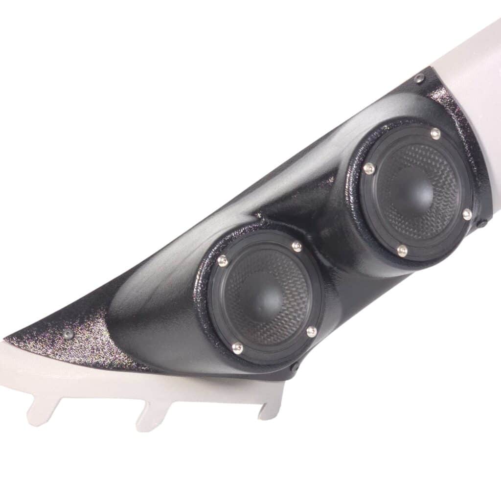 A-Pillar Custom Speaker Pods for the 2016-2025 Chevrolet Malibu to hold Dual 3.5 in speakers for car audio installation upgrade