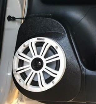 Single 6.5 inch speaker pod custom made for the rear doors of the 2016-2023 Toyota Tacoma