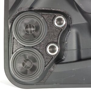 Front Door Custom Speaker Pods for the 2019-2023 Ford Ranger to hold Dual 6.5 in and Dual 2.0 in speakers for car audio installation upgrade