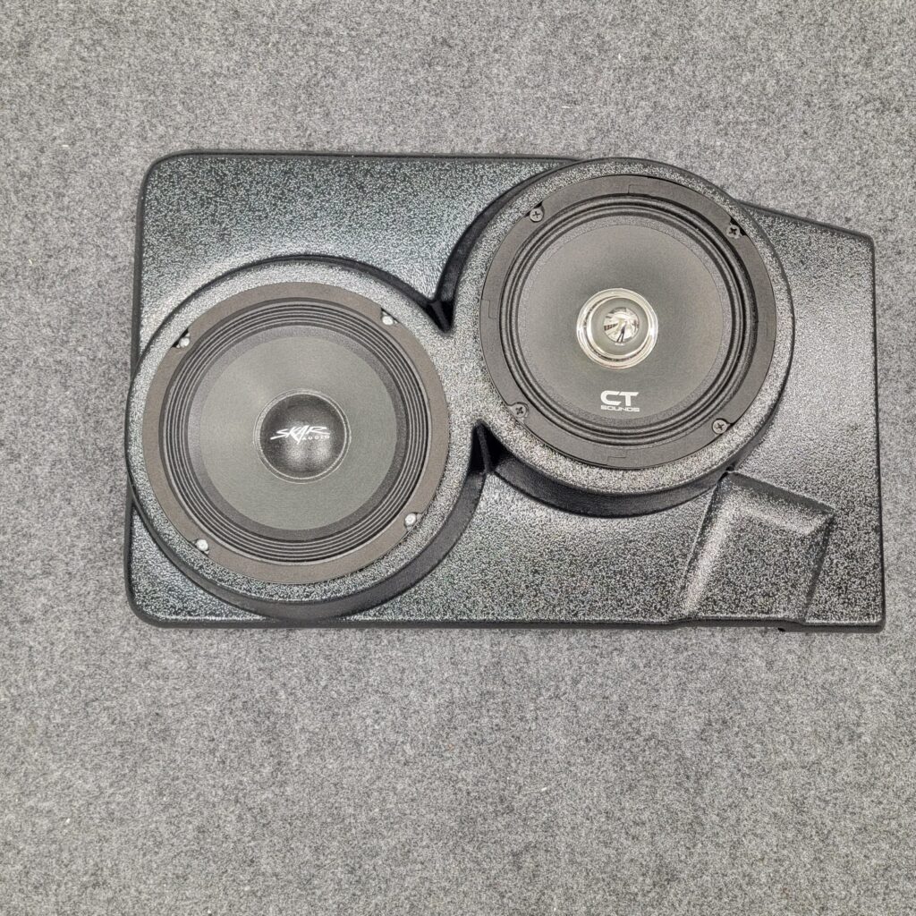 Rear Deck Custom Speaker Pods for the 1992-1996 Chevrolet Caprice Impala to hold Dual 6.5 in speakers for car audio installation upgrade