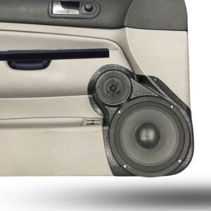 Custom speaker pod for the front doors of the 1999-2004 Volkswagen Jetta that hold a single 8" speaker and a single 3.5".