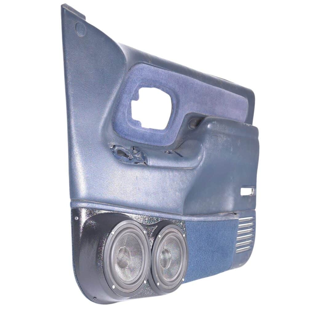 Front Door Custom Speaker Pods for the 1995-1999 Cadillac Escalade Chevrolet Silverado Suburban Tahoe GMC Sierra Yukon to hold Dual 6.5 in speakers for car audio installation upgrade