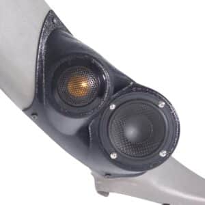 A-Pillar Custom Speaker Pods for the 2000-2006 Cadillac Escalade Chevrolet Avalanche Silverado Tahoe Suburban GMC Sierra Yukon to hold 3.5 in and 2.0 in  speakers for car audio installation upgrade
