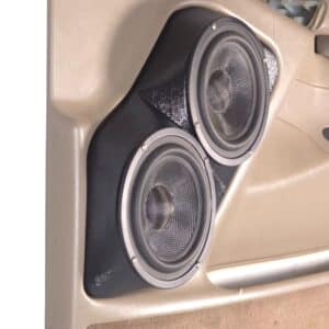 Front Door Custom Speaker Pods for the 2000-2006 Cadillac Escalade Chevrolet Avalanche Silverado Tahoe Suburban GMC Sierra Yukon to hold Dual 6.5 in  speakers for car audio installation upgrade