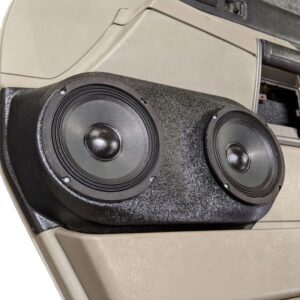 Dual 6.5" custom speaker pods compatible with the front doors of the 04-07 Hummer H2