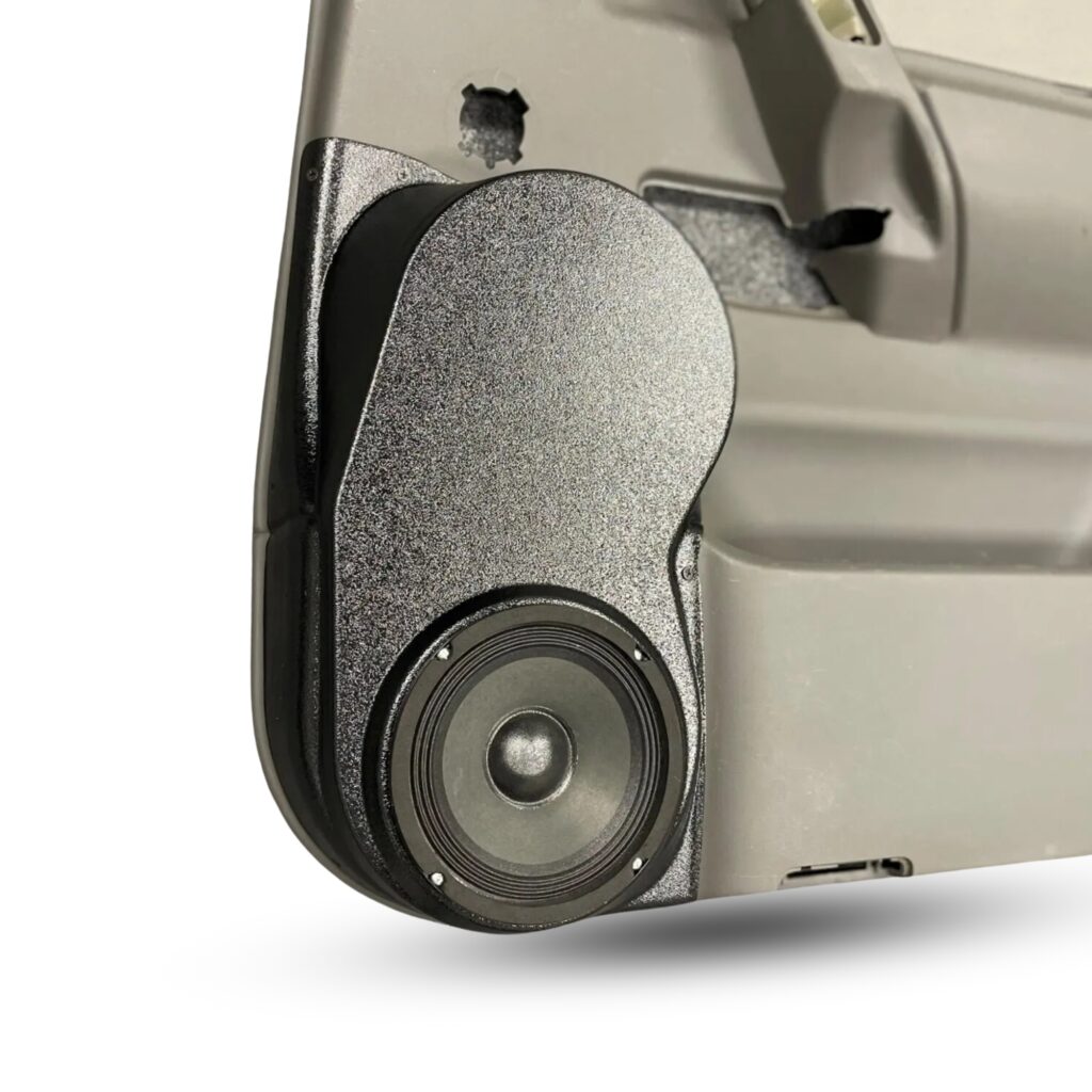 Rear Door Custom Speaker Pods for the 2004-2007 Infiniti QX56 Nissan Armada Titan to hold 6.5 in speakers for car audio installation upgrade