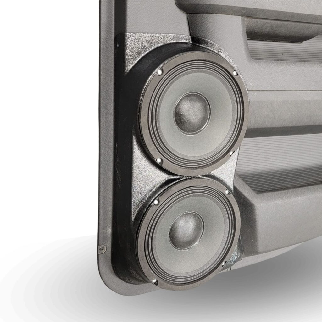 Rear Door Custom Speaker Pods for the 2009-2018 Dodge Ram to hold Dual 8.0 in speakers for car audio installation upgrade