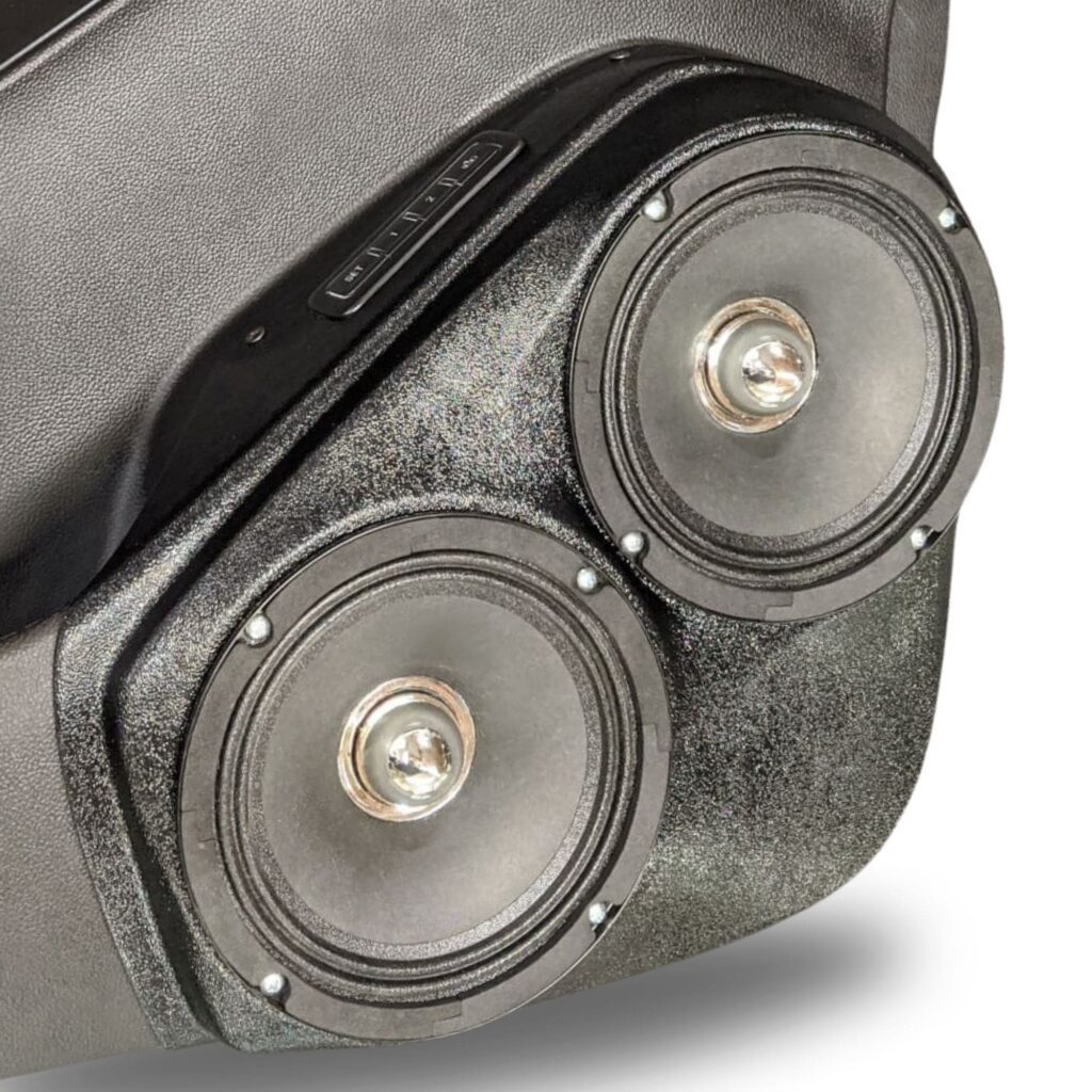 Front Door Custom Speaker Pods for the 2015-2020 Chevrolet Suburban Chevrolet Tahoe GMC Yukon to hold Dual 6.5 in speakers for car audio installation upgrade
