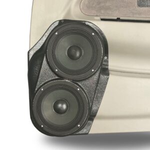 Dual 6.5" custom speaker pods compatible with the front doors of the 2001-2004 Toyota Tacoma.