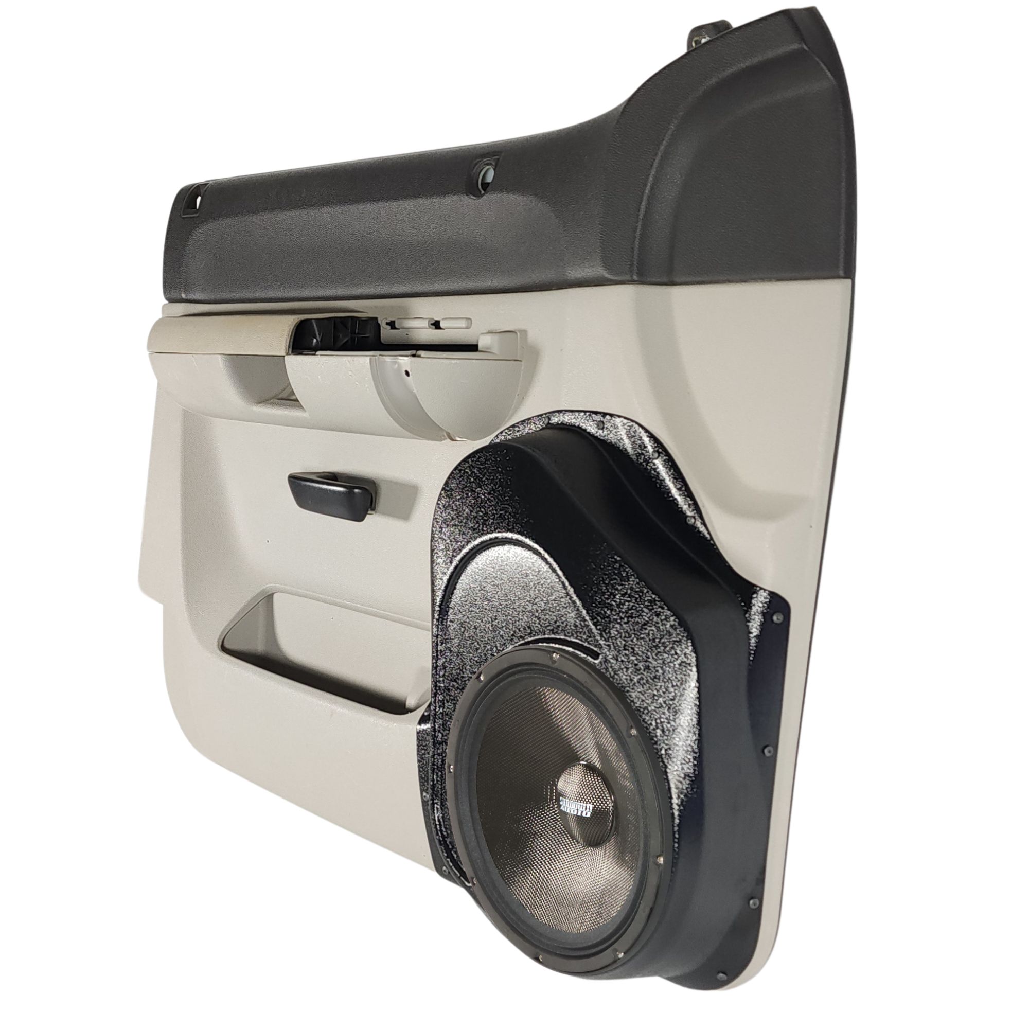 Custom Speaker Pods Single 10" Speaker Pods for 2007-2009 Chevrolet Silverado, GMC Sierra right full Speaker Upgrade for the Front Door of your 2007-2009 Chevrolet Silverado, GMC Sierra. Easy installation of a Single 10" Midrange for the most powerful car stereo possible.