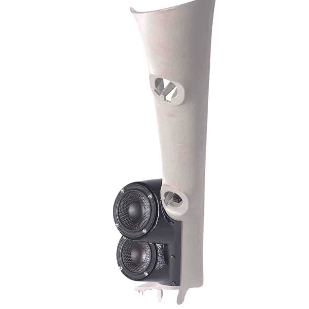 A-Pillar Custom Speaker Pods for the 2007-2009 Cadillac Escalade Chevrolet Avalanche Tahoe Silverado Suburban GMC Yukon Sierra to hold Dual 3.5 in speakers for car audio installation upgrade