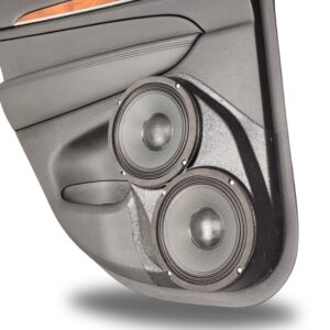 Dual 8 inch custom speaker pod compatible with the rear doors of a 2011-2021 Jeep Grand Cherokee