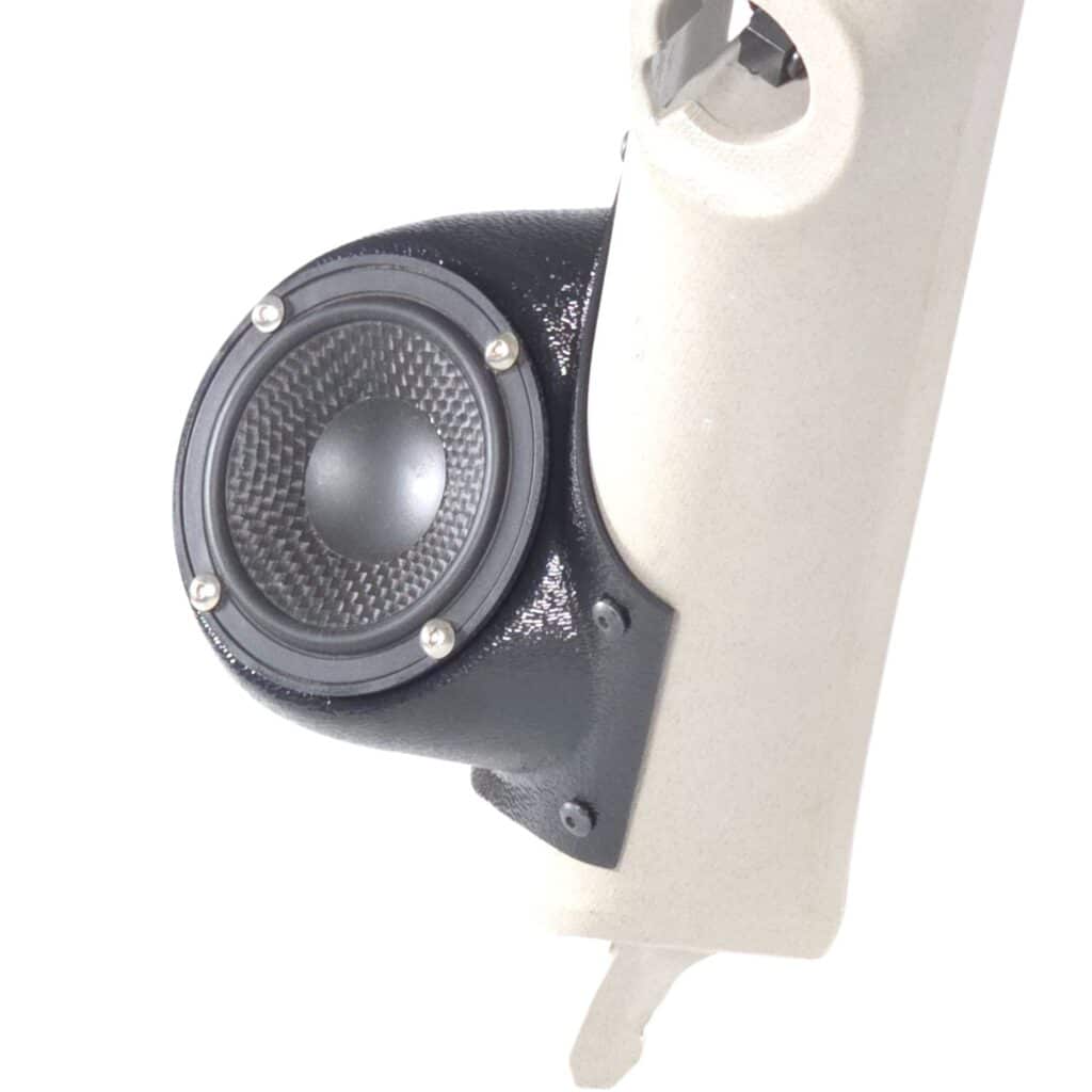 A-Pillar Custom Speaker Pods for the 2007-2009 Cadillac Escalade Chevrolet Avalanche Tahoe Silverado Suburban GMC Yukon Sierra to hold 3.5 in speakers for car audio installation upgrade
