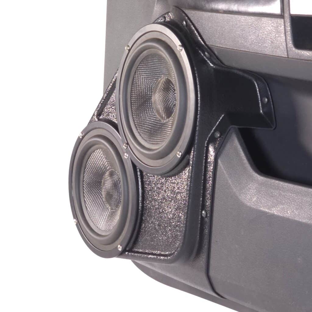Front Door Custom Speaker Pods for the 2008-2010 Dodge Charger to hold Dual 6.5 in speakers for car audio installation upgrade
