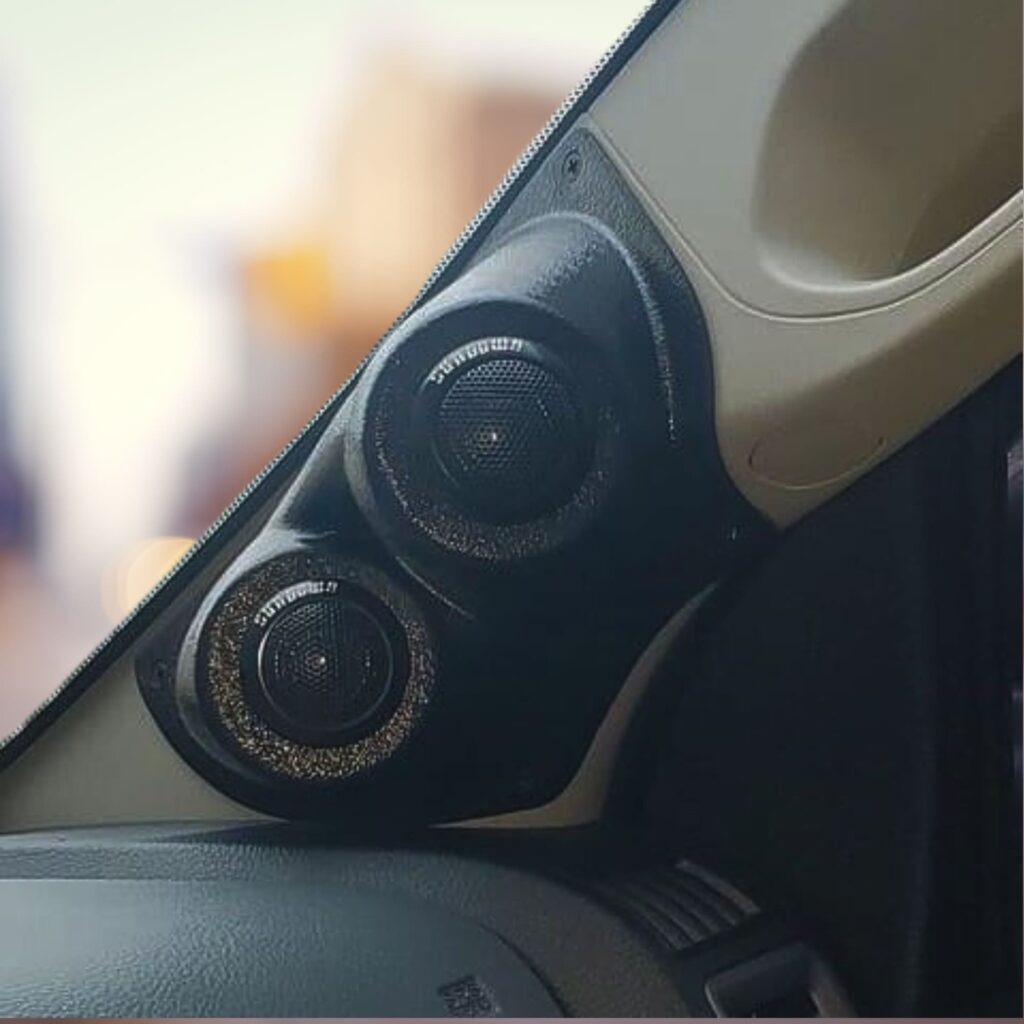 A-Pillar Custom Speaker Pods for the 2009-2018 Dodge Ram to hold Dual 2.0 in speakers for car audio installation upgrade